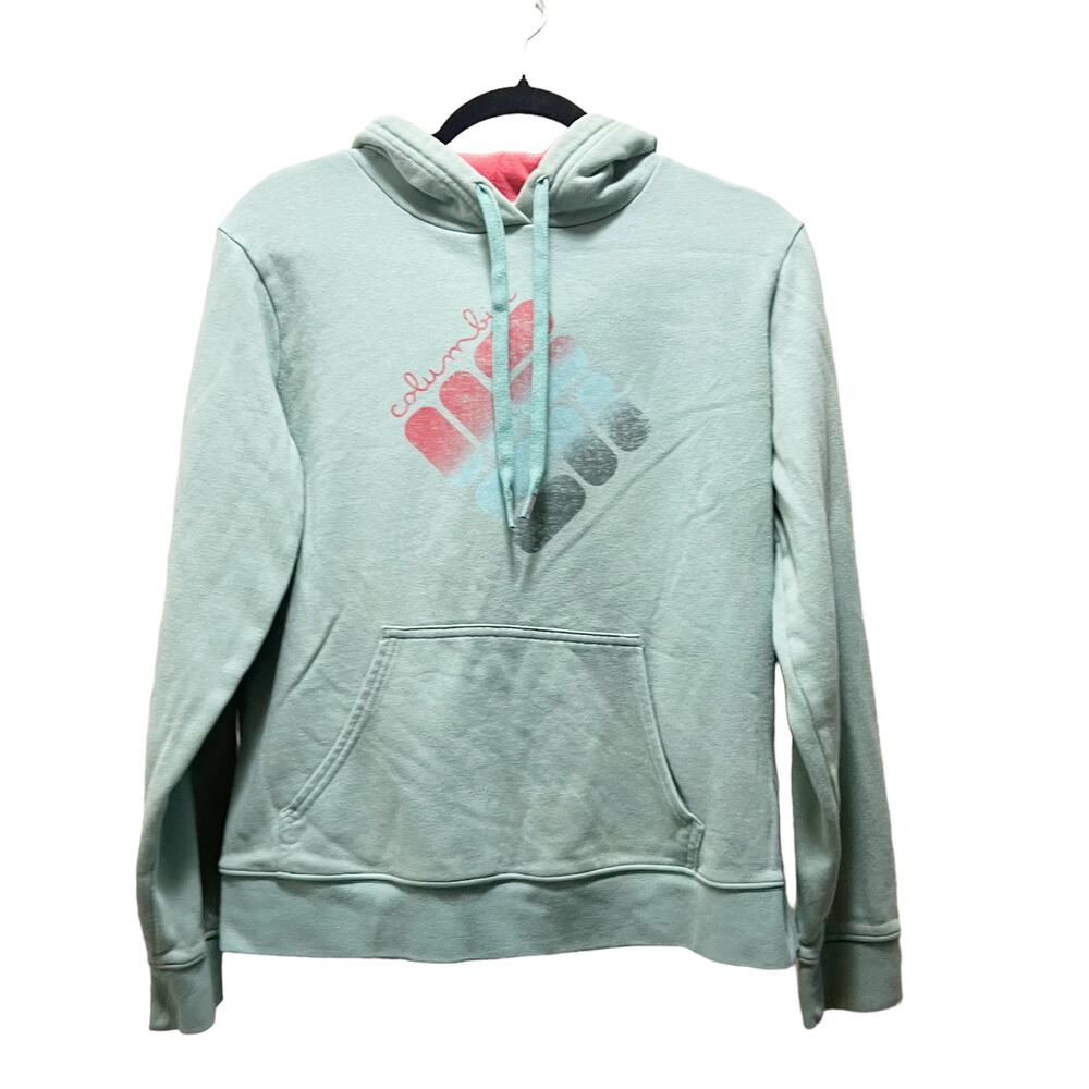 Columbia Teal Green Hooded Swatshirt Pullover Hoodie Size Medium
